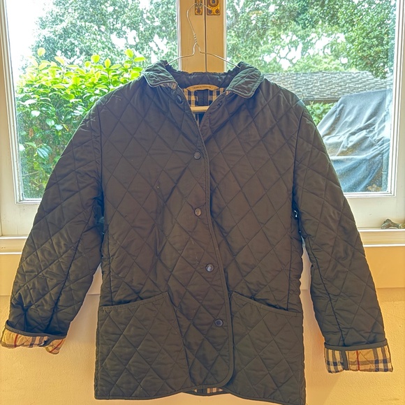 Green Burberry Quilted Jacket - Picture 1 of 4